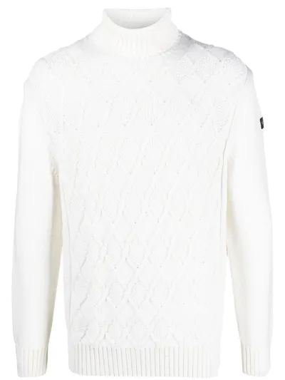 Paul & Shark Knitted Roll-neck Jumper In White