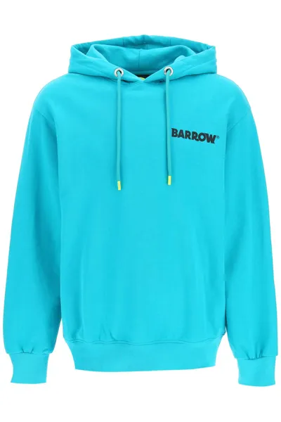 Barrow Logo Printed Drawstring Hoodie In Green