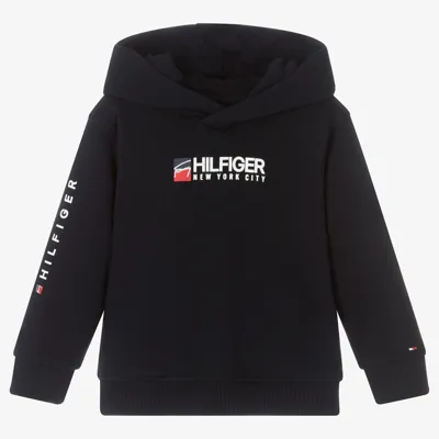 Tommy Hilfiger Kids' Navy Blue Cotton Logo Hoodie