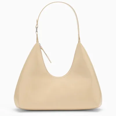 By Far Amber Semi Patent Leather Shoulder Bag In Beige