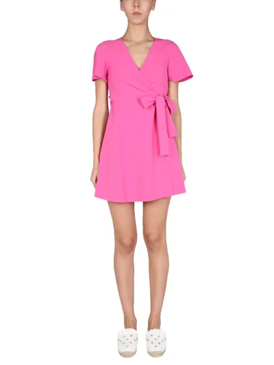 Red Valentino Fuchsia Wrapped Short Dress In Pink