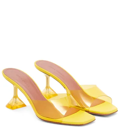 Amina Muaddi Lupita Glass Pvc And Leather Mules In Yellow