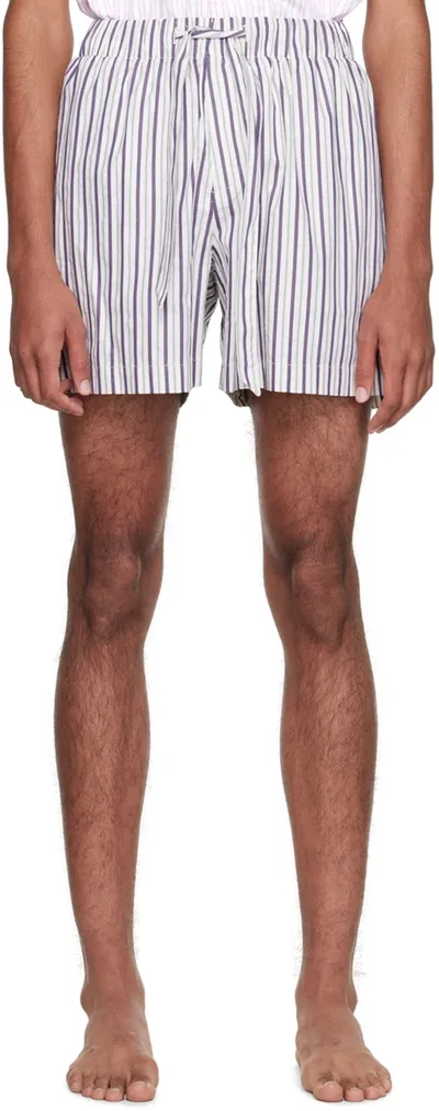 Tekla Purple Stripe Pyjama Shorts