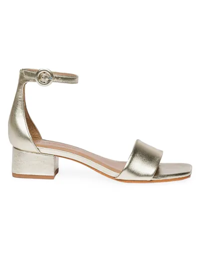 Bernardo Jalena Metallic Ankle-strap Sandals In Champagne