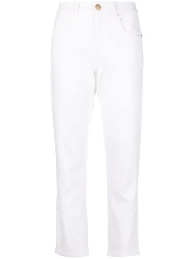 Lorena Antoniazzi Tapered Stretch-cotton Trousers In White