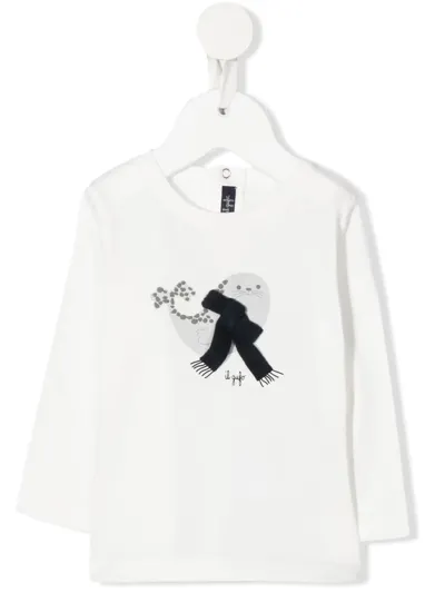 Il Gufo Kids' Graphic-print Long-sleeved T-shirt In White