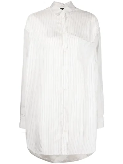 Aspesi Striped Longsleeve Blouse In White