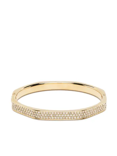 Swarovski Dextera Pave Octagon Bangle Bracelet In Gold Tone