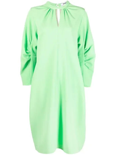 Vivetta Keyhole Stretch-jersey Dress In Green