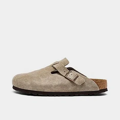 Birkenstock Boston Braided Taupe Suede Leather Clogs