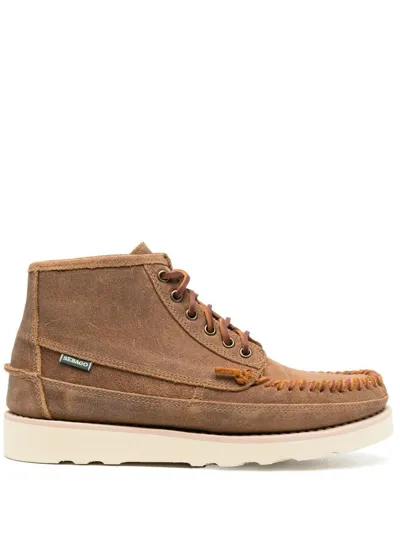 Sebago Caramel Brown Keuka Mid Moccasin Boots In Beige Camel