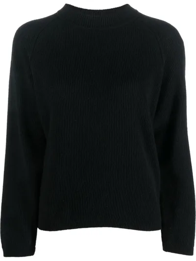 Forte Forte Ribbed-knit Wool-blend Jumper In Schwarz