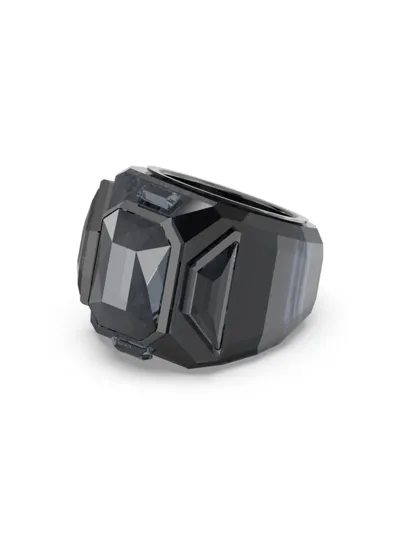 Swarovski Chroma Crystal Statement Ring In Black