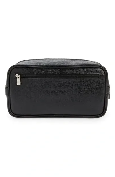 Longchamp Le Foulonné Leather Toiletry Case In Black