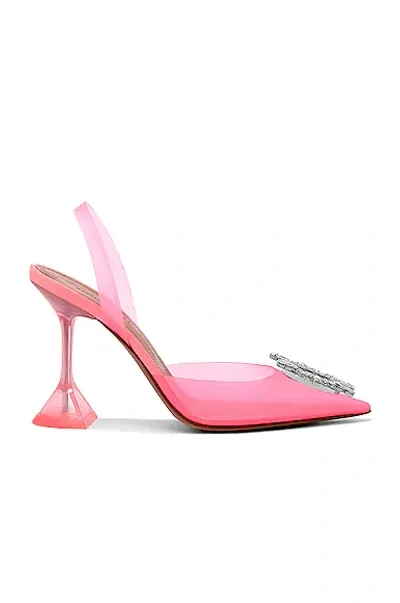 Amina Muaddi Pvc Begum Glass Slingback Pump In Pink