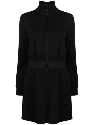 Moncler Drawstring-waist Zip-up Dress In Black