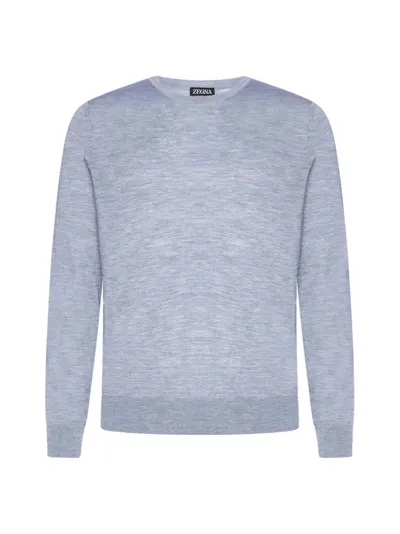 Ermenegildo Zegna Crewneck Knitted Jumper In Grey