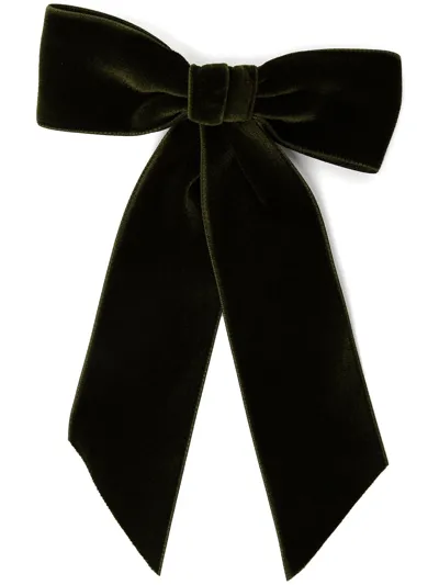 Jennifer Behr Bow-detail Hair Clip In Green