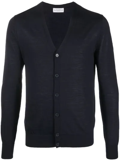 Ballantyne Fine-knit Wool Cardigan In Blue