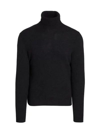 Ralph Lauren Purple Label Turtleneck Cashmere Sweater In Charcoal Melange