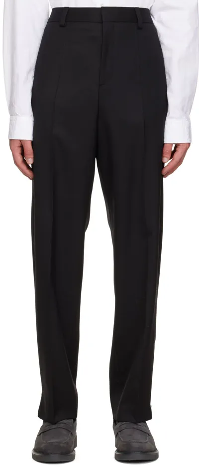 Hugo Black Zip Trousers In Dark Grey