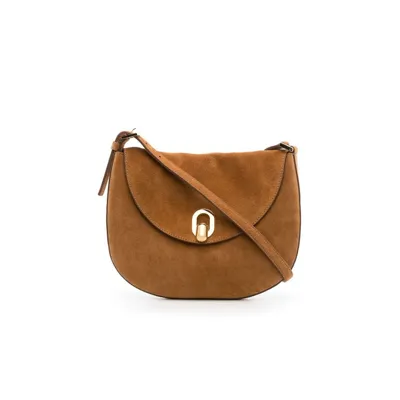 Savette Brown Tondo Hobo Suede Shoulder Bag