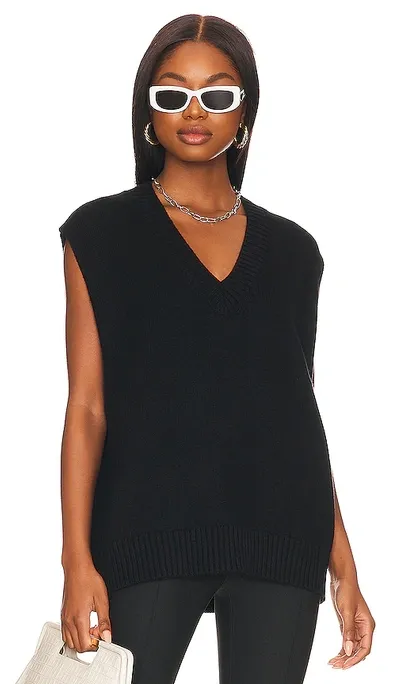 L'academie Oversized Sweater Vest In Black