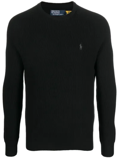 Polo Ralph Lauren Polo Pony Wool Jumper In Black