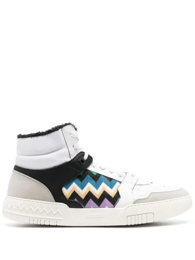 Missoni Zigzag-pattern High-top Sneakers In White