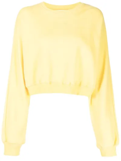 Pushbutton Logo Crew-neck Sweatshirt In Gelb