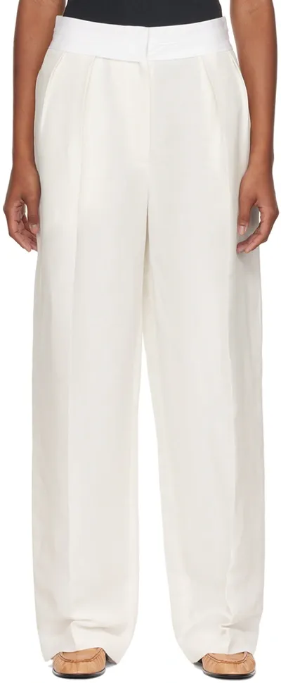 The Row Off-white Milla Trousers In Ivr Ivory