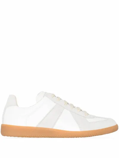 Maison Margiela Replica Leather Sneakers In White