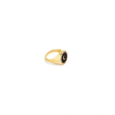 Ileana Makri Bague Motif Lune Et Strass