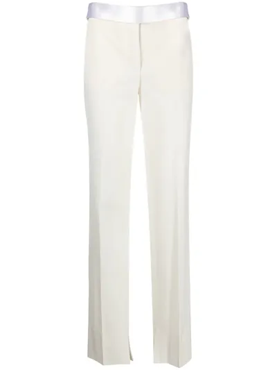 Stella Mccartney Satin-waistband Detail Trousers In Nude & Neutrals