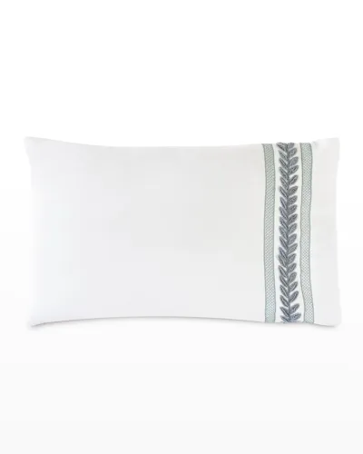 Eastern Accents Amberlynn Velvet Leaf Standard Sham, Right Border In White