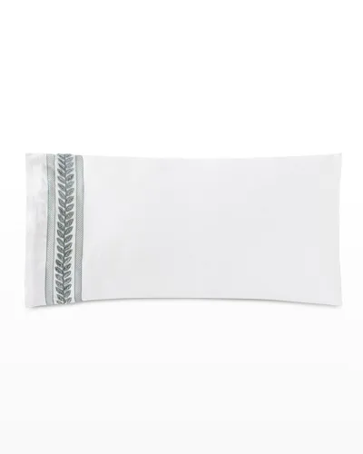 Eastern Accents Amberlynn Velvet Leaf King Sham, Left Border In White