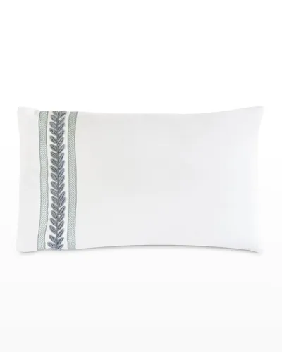 Eastern Accents Amberlynn Velvet Leaf Standard Sham, Left Border In White