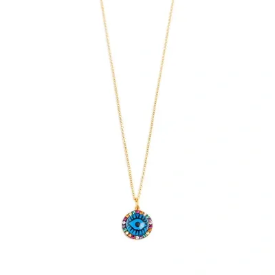 Ileana Makri Eye And Rhinestone Pendant Necklace