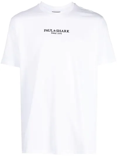 Paul & Shark Logo-print Cotton T-shirt In Weiss