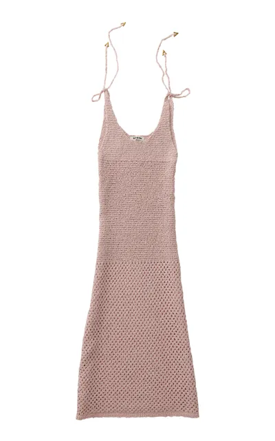 Aeron Women's Almond Cotton Maxi Dress In Pink