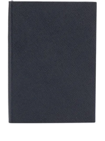 Smythson Logo Embossed Notepad In Blue