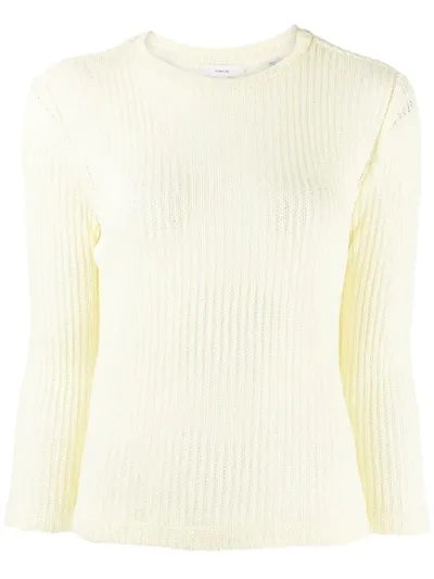 Vince Yellow Open-knit Jumper