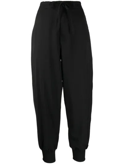 Y-3 Logo-print Wool Track-pant In Schwarz