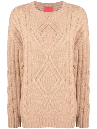 Cashmere In Love Alaska Chunky-knit Jumper In Brown