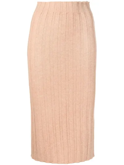 Cashmere In Love Lenny Cashmere Pencil Skirt In Brown