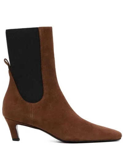 Totême Mid-heel Ankle Boots In Braun