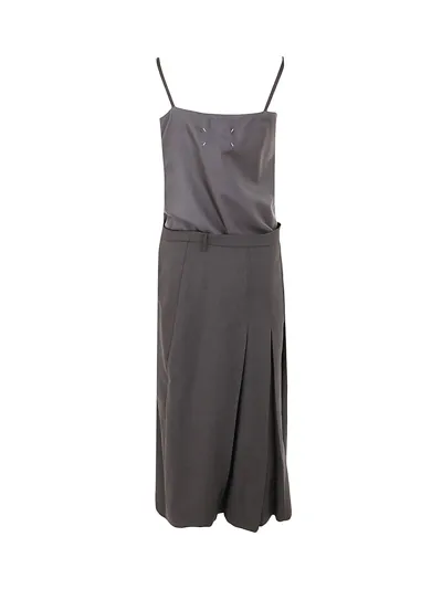 Maison Margiela Paneled Midi Strap Dress In 900