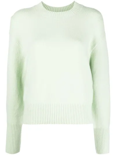 Vince Light Green Wool And Cashmere Crew Neck Sweater