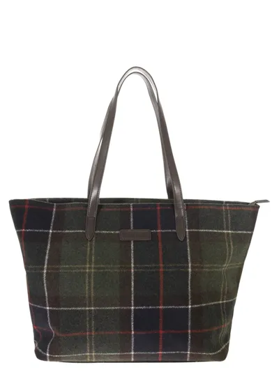 Barbour Checked Top Handle Bag In Multi