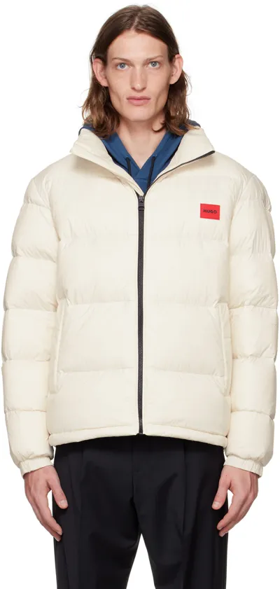 Hugo White Biron Down Jacket In 108 Natural